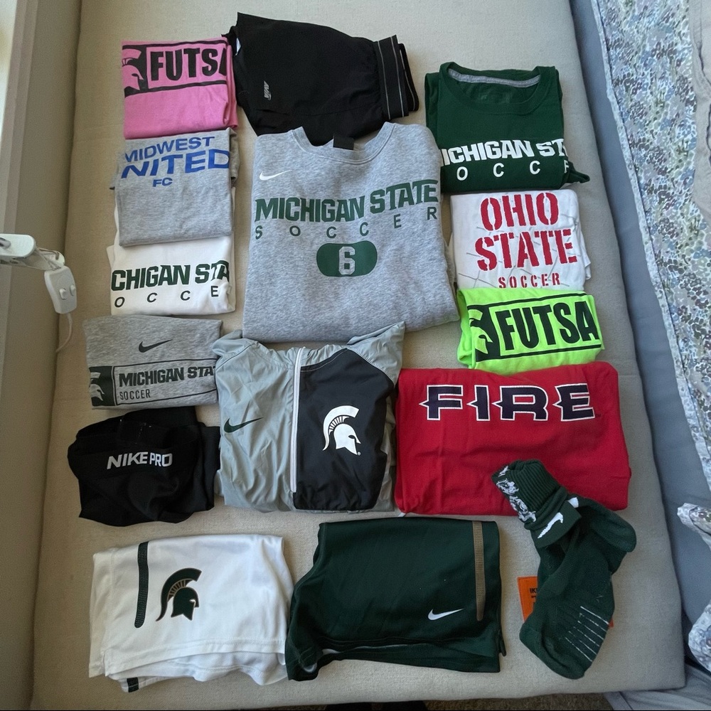 SOLD BUNDLE HUGE Athletic Soccer Nike Clothes Lot 15 Pieces Variety